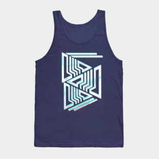 Geometric triangle popart blue Tank Top